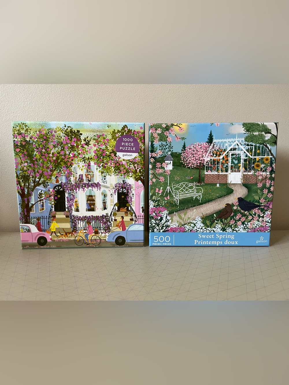 Bundle of 2 Galison Puzzles - Spring Terrace and Sweet Spring